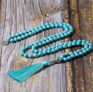 NWT Turquoise necklace with tassel.